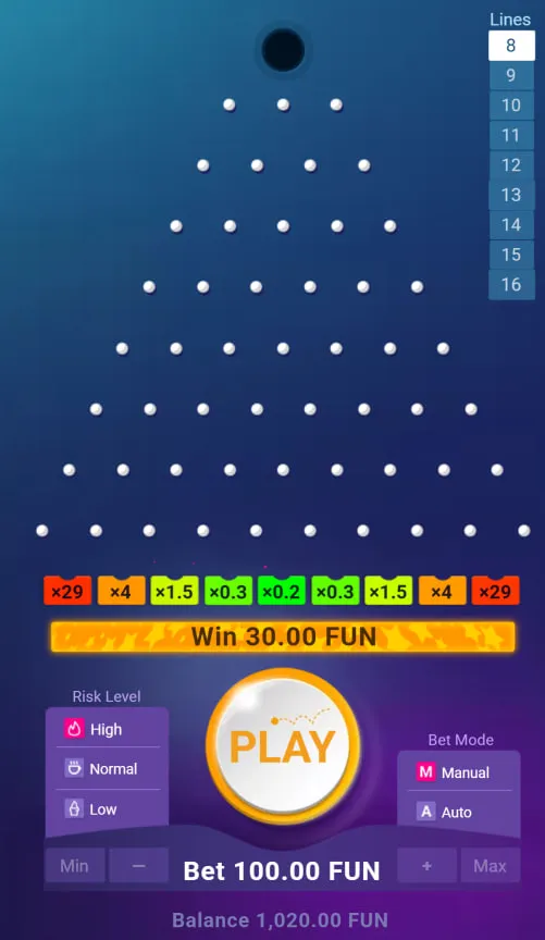 Hoe het Plinko online casino spel werkt