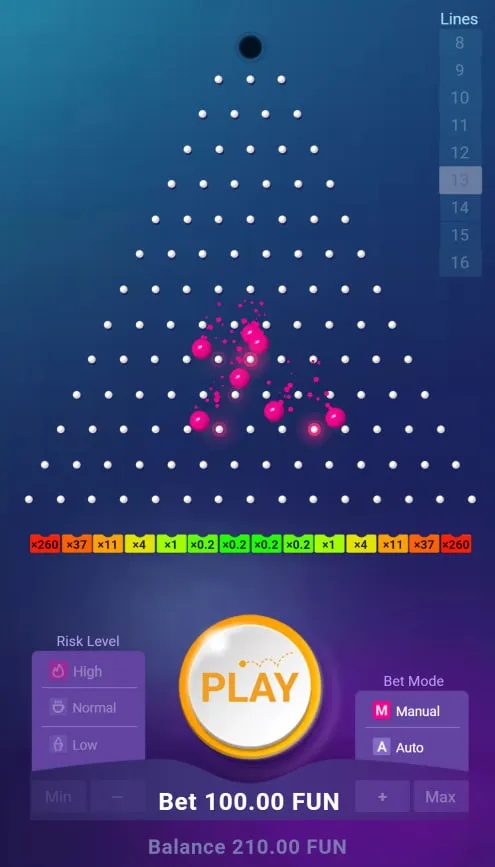 Functies van het Plinko online casino spel